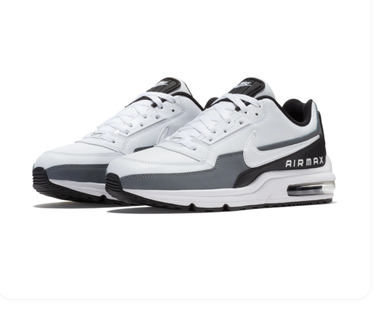 Nike Air Max White and Grey Sneakers with Black Accents