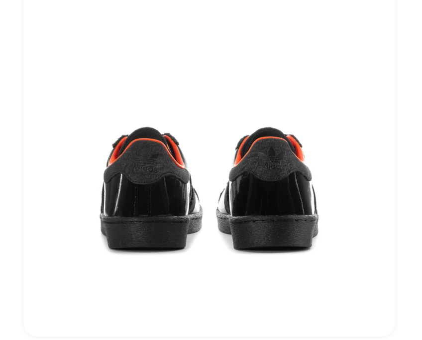 Adidas Black Glossy Low-Top Sneakers with Orange Lining