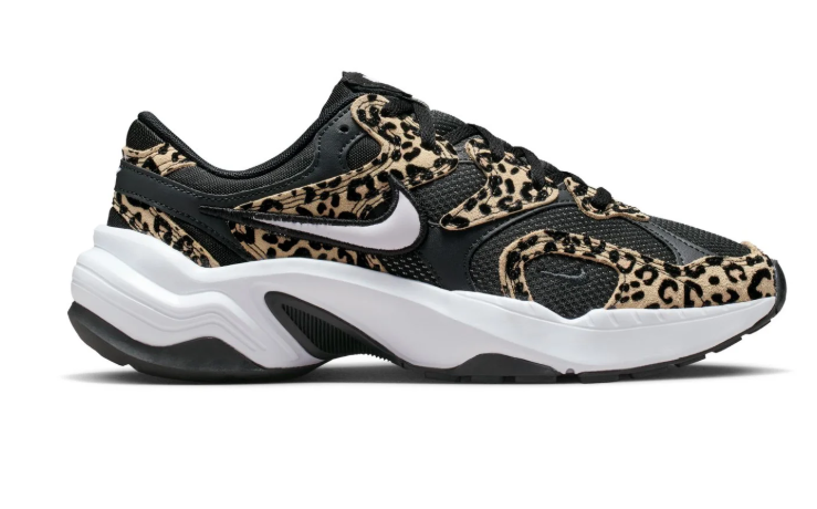 Nike Black Leopard Print Sneakers with Chunky White Sole
