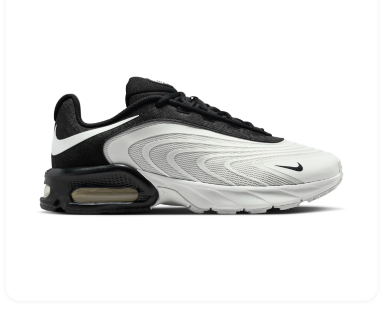 Nike Air Max Black and White Sneakers with Wave-Pattern Upper