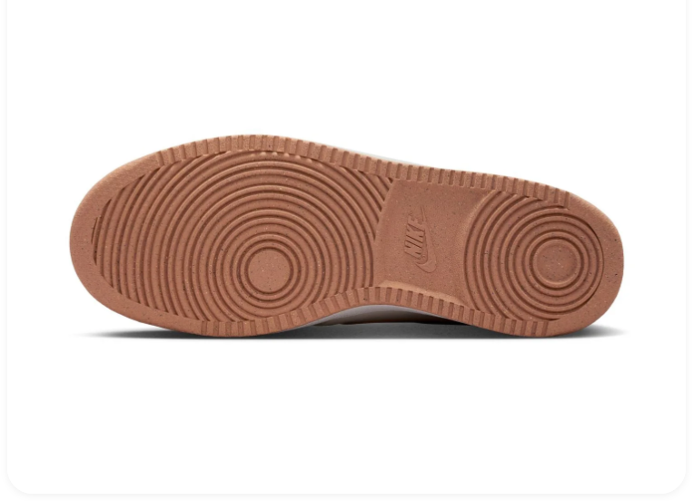 Nike Court Vision Cream Sneakers with Dusty Rose Swoosh