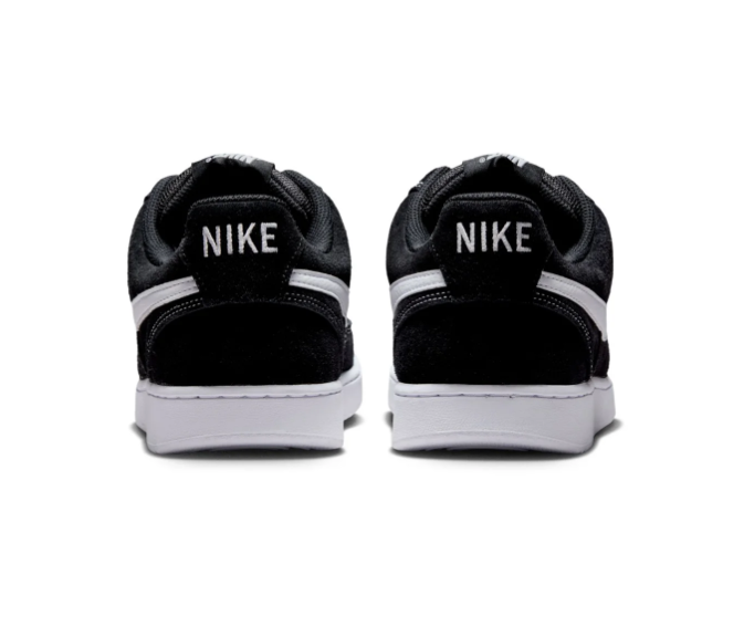 Nike Court Vision Black Sneakers with White Swoosh and Contrast Stitching