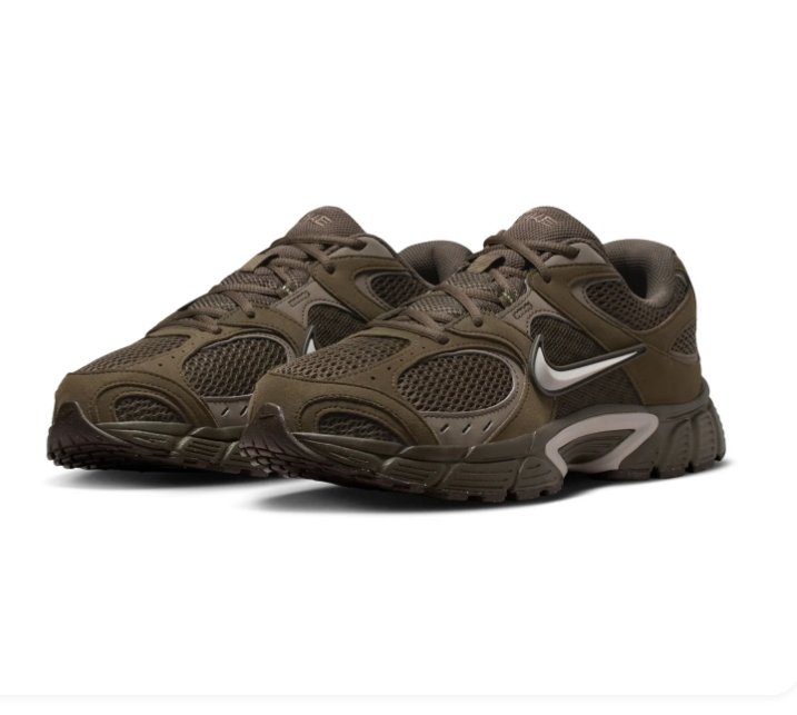 Nike Olive Brown Mesh Sneakers with Silver Swoosh