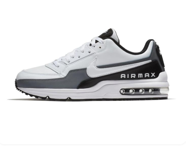 Nike Air Max White and Grey Sneakers with Black Accents