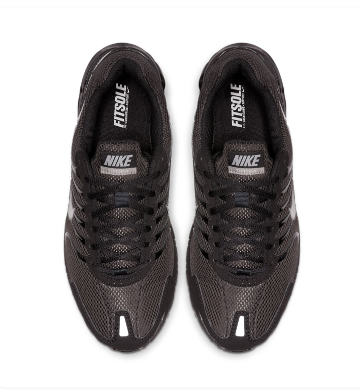 Nike Air Max Black and Charcoal Sneakers with Silver Accents