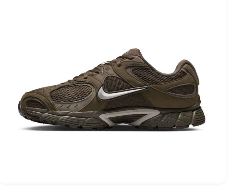 Nike Olive Brown Mesh Sneakers with Silver Swoosh