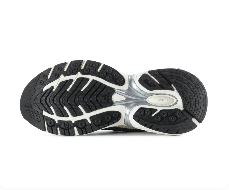 Adidas Adistar White and Grey Sneakers with Black Stripes and Silver Accents