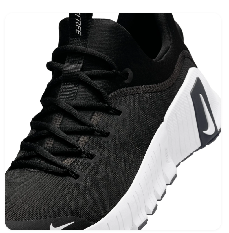 Nike Free Metcon Black Sneakers with White Sculpted Sole