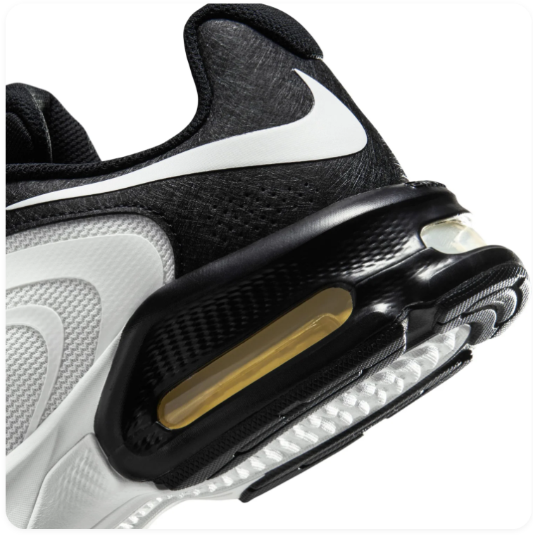 Nike Air Max Black and White Sneakers with Wave-Pattern Upper
