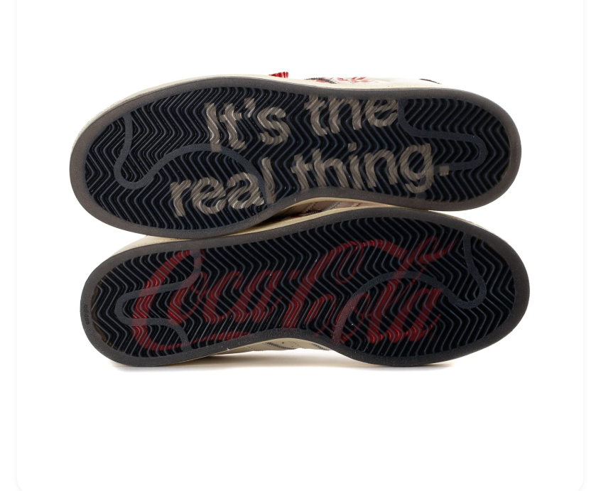 Adidas Superstar Cream Sneakers with Red Coca-Cola Graphics