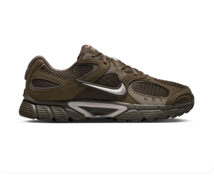 Nike Olive Brown Mesh Sneakers with Silver Swoosh